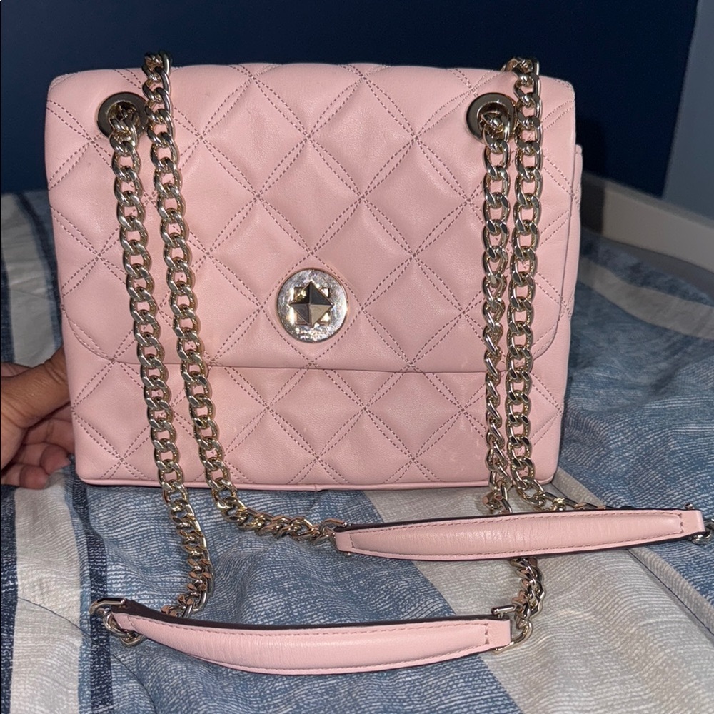 Pink Kate Spade ♠️ Quilted Chain Shoulder Bag